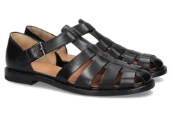 Fashion Fisherman NEVADA LEATHER BLACK (41½) Herren Offene Schuhe