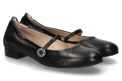 Discount Riemenballerina ZIEGENNAPPA- schwarz Damen Ballerinas | Dirndl Schuhe