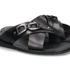 Discount Pantolette LEATHER BLACK (44) Herren Offene Schuhe