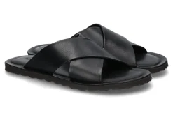 Sale Pantolette LEATHER BLACK Herren Offene Schuhe