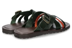 Online Pantolette LEATHER M7600 OLIVE ORANGE Herren Offene Schuhe