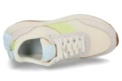 Hot Sneaker F-MODE FLOW FARBIC SUEDE LEATHER- lime mix Damen Sneaker