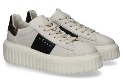 Outlet Damen- Sneaker H-STRIPES ALLACCIATO FASCIA LOGO- hellbeige Damen Sneaker